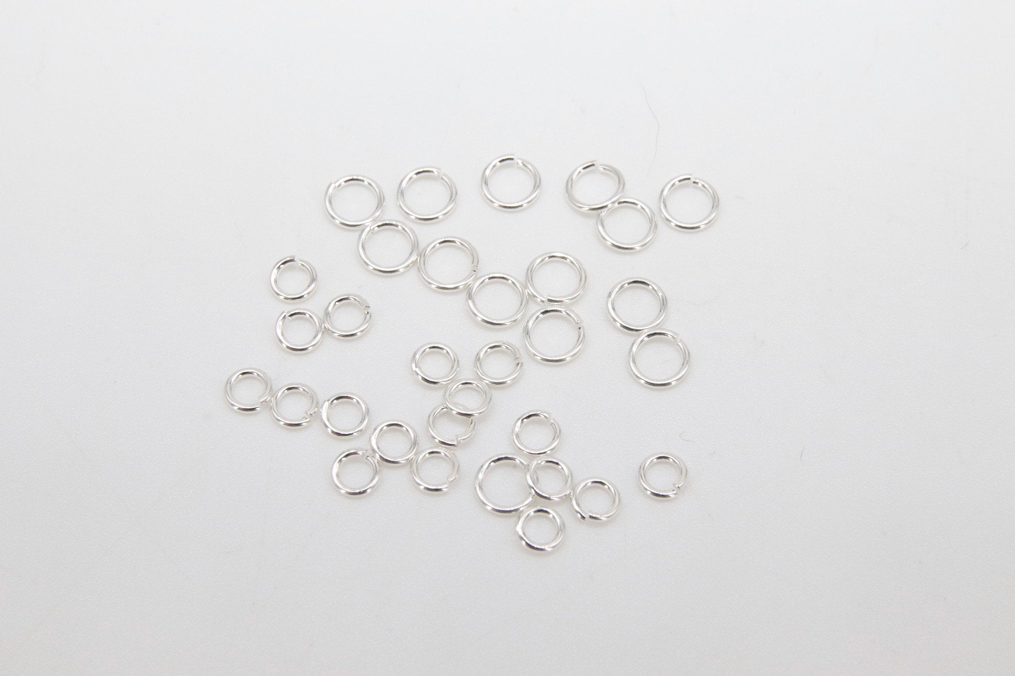 925 Sterling Silver Jump Rings, Open Snap Close Rings # 3294, 3.3 mm 4 mm 5 mm or 6 mm Strong
