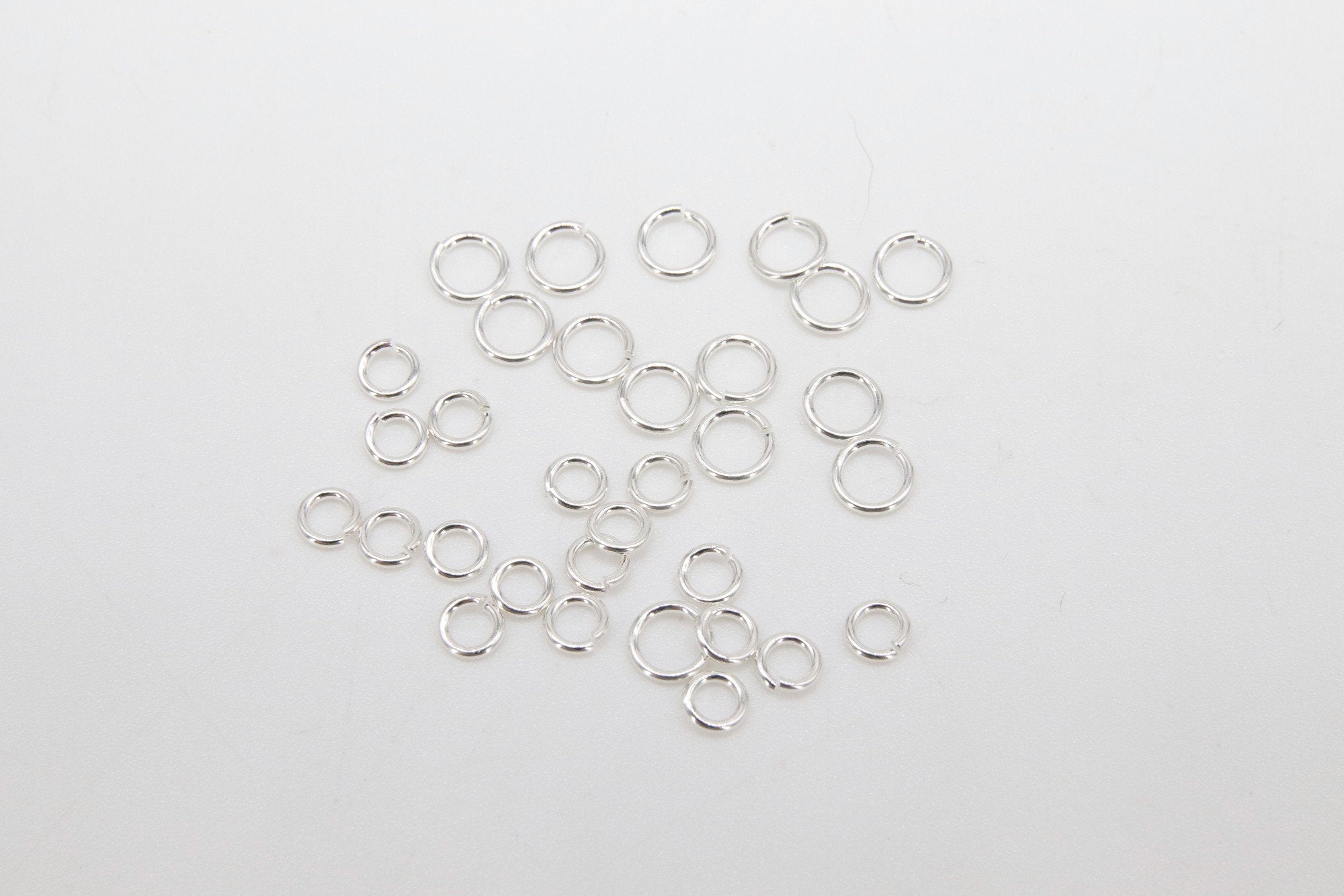 925 Sterling Silver Jump Rings, Open Snap Close Rings # 3294, 3.3 mm 4 mm 5 mm or 6 mm Strong