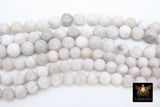 Natural Crazy Lace White Agate Beads, Smooth Agate Round Beads BS# 6, sizes in 8 mm or 10 mm 16 inch Strands