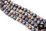 Natural Tiger Eye Beads, Shimmery Multi Faceted Silver Lined Electroplated Beads BS #13, sizes 8 mm 15.5 inch Strands