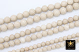 Natural Fossil Beads, Round Cream Ivory Beads, Riverstone Beads BS# 17