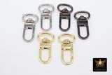 Gold Spring Gate Clasps, Silver or Black Spring Lock Swivel Push Clip #2780, Jewelry Findings 14 x 36 mm