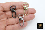 Gold Spring Gate Clasps, Silver or Black Spring Lock Swivel Push Clip #2780, Jewelry Findings 14 x 36 mm