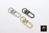 Gold Spring Gate Clasp, Silver or Black Swivel Clips 12 x 33 mm, Elongated Purse Clasp