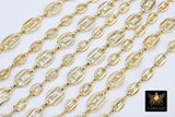 Pig Nose Chain, Unfinished Gold Flat Oval Sequin Chains CH #136, Large and Small Necklace Cable Chains