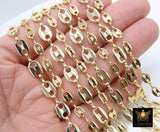 Gold Pig Nose Chain, Flat Oval Sequin Linking Chains CH #134, 3 Sizes Unfinished Cable Chains