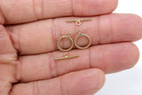 14 K Gold Filled Toggle Clasp, Round Spiral Twist Clasps with Toggle Bar Connectors Links, 11 x 14 mm