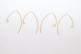 14 K Gold Filled Ear Wire Hooks, V Hook Wire Earring Findings #2167, 20 mm and 34 mm Long Earring Hooks