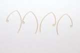 14 K Gold Filled Ear Wire Hooks, V Hook Wire Earring Findings # 2167, 20 mm and 34 mm Long Earring Hooks