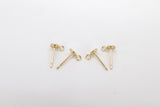 14 K Gold Filled 4 mm Stud Earrings, 6mm Gold Round Disc Stud Post With Backs #841, High Quality Open Ring Loop #861