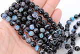 Natural Black and Blue Fire Agate Beads, Faceted Black and Blue Blended Beads BS #22, sizes in 10 mm 15 inch FULL Strands