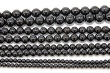 Natural Black Agate Beads, Smooth Shiny Round Black Beads BS #28, Grade A in sizes 4 mm 6 mm 8mm 10mm