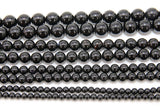 Natural Black Agate Beads, Smooth Shiny Round Black Beads BS# 28, Grade A in sizes 4 mm 6 mm 8mm 10mm