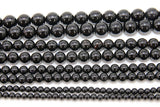 Natural Black Agate Beads, Smooth Shiny Round Black Beads BS #28, Grade A in sizes 4 mm 6 mm 8mm 10mm