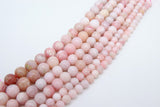 Natural Pink Opal Beads, Genuine Smooth Round Beads BS #38, sizes in 6 mm 8 mm 10 mm FULL Strands