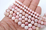 Natural Pink Opal Beads, Genuine Smooth Round Beads BS #38, sizes in 6 mm 8 mm 10 mm FULL Strands