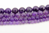 Natural Amethyst Beads, Smooth Round Purple Beads BS #49-A, sizes 6 mm 8 inch Strands