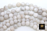 Natural Crazy Lace White Agate Beads, Smooth Agate Round Beads BS# 6, sizes in 8 mm or 10 mm 16 inch Strands