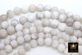 Natural Crazy Lace White Agate Beads, Smooth Agate Round Beads BS #6, sizes in 8 mm or 10 mm 16 inch Strands