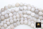 Natural Crazy Lace White Agate Beads, Smooth Agate Round Beads BS #6, sizes in 8 mm or 10 mm 16 inch Strands