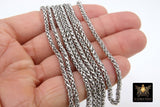 Stainless Steel Gold Chain, 304 Rope Mesh Chains CH #222, Silver 5 x 3 mm Unfinished Necklace Chains
