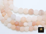 Natural Pink Aventurine Frosted Beads, Genuine Smooth Pink Peach and Cream Round BS #16, sizes in 6 mm 8 mm 10 mm 15.5 Inch FULL Strands