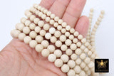 Natural Fossil Beads, Round Cream Ivory Beads, Riverstone Beads BS #17