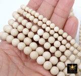 Natural Fossil Beads, Round Cream Ivory Beads, Riverstone Beads BS# 17