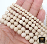 Natural Fossil Beads, Round Cream Ivory Beads, Riverstone Beads BS# 17