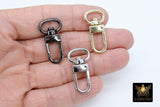 Gold Spring Gate Clasps, Silver or Black Spring Lock Swivel Push Clip #2780, Jewelry Findings 14 x 36 mm