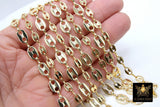 Pig Nose Chain, Unfinished Gold Flat Oval Sequin Chains CH #135, Large and Small Necklace Cable Chains