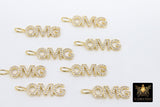 CZ Pave Boss Dog Tags, Gold Boss Word Charms Inspirational Dog Tags #2641, Oblong Rectangle Bar Pendants