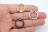 Gold Square Screw Clasps, Silver Textured Scroll Interlocking Necklace Connectors # 2633, Black Screw Clasp Carabiner