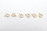 14 K Gold Filled Spring Ring Clasps, 5.5 mm Jewelry Findings #2161, Stamped 14 20 with Open Loops