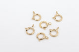 14 K Gold Filled Spring Ring Clasps, 6.0 mm Jewelry Findings # 2117, Stamped 14 20 with Closed Loop