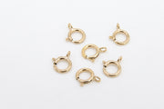 14 K Gold Filled Spring Ring Clasps, 6.0 mm Jewelry Findings # 2117, Stamped 14 20 with Closed Loop