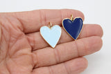 Gold Enamel Heart Charms, Pink Black Red and Baby Blue Hearts #2431, Large Hole White Heart Jewelry Charms