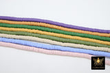 6mm Clay Flat Beads, Heishi beads in Polymer Clay Disc CB #86, Assorted Colors in FULL 16 inch Strands