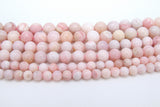 Natural Pink Opal Beads, Genuine Smooth Round Beads BS #38, sizes in 6 mm 8 mm 10 mm FULL Strands
