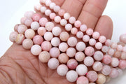 Natural Pink Opal Beads, Genuine Smooth Round Beads BS #38, sizes in 6 mm 8 mm 10 mm FULL Strands