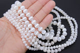 DZI White Stripe Beads, Natural Tibetian Smooth Round Band Beads BS #35, sizes 6 mm 8 mm or 10 mm 15 inch Strands