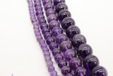 Natural Amethyst Beads, Smooth Round Purple Beads BS #49-A, sizes 6 mm 8 inch Strands