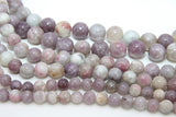 Natural Pink Tourmaline Beads Strands, Smooth Round Pink White Lavender Blended Beads BS #62, sizes in 6