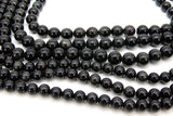 Natural Black Obsidian Beads, Smooth Shiny Round Black Beads BS# 77, Grade AA sizes 6 mm 8mm or 10mm