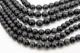 Natural Black Obsidian Beads, Smooth Shiny Round Black Beads BS# 77, Grade AA sizes 6 mm 8mm or 10mm