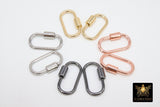 Gold Oval Screw Clasps, Large Silver Connector Claw #2656, Black or Rose Gold Necklace and Bracelet Links - 1 Piece Black