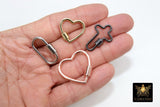 Gold Heart Screw Clasps, Small Silver Connector Claw #2659, Black Necklace and Bracelet Links