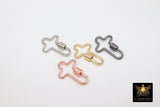 Gold Cross Screw Clasps, Small Silver Connector Claw #2658, Black or Rose Necklace and Bracelet Links