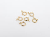 14 K Gold Filled Spring Ring Clasps, 5.5 mm Jewelry Findings #2161, Stamped 14 20 with Open Loops