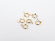 14 K Gold Filled Spring Ring Clasps, 5.5 mm Jewelry Findings # 2161, Stamped 14 20 with Open Loops